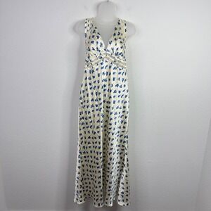 Topshop Slip Dress Womens 10 Floral Satin Lace Y2K Romantic Cottagecore Boho